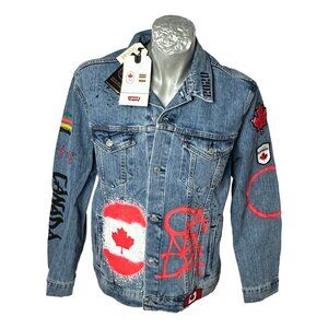 Levis HBC The Bay Mens Denim Jacket Olympics Tokyo Paris Size XL Canada New
